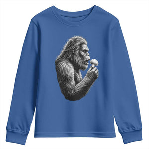 Bigfoot Mushroom Youth Sweatshirt Vintage Sasquatch Art Mystical Nature Lover Retro