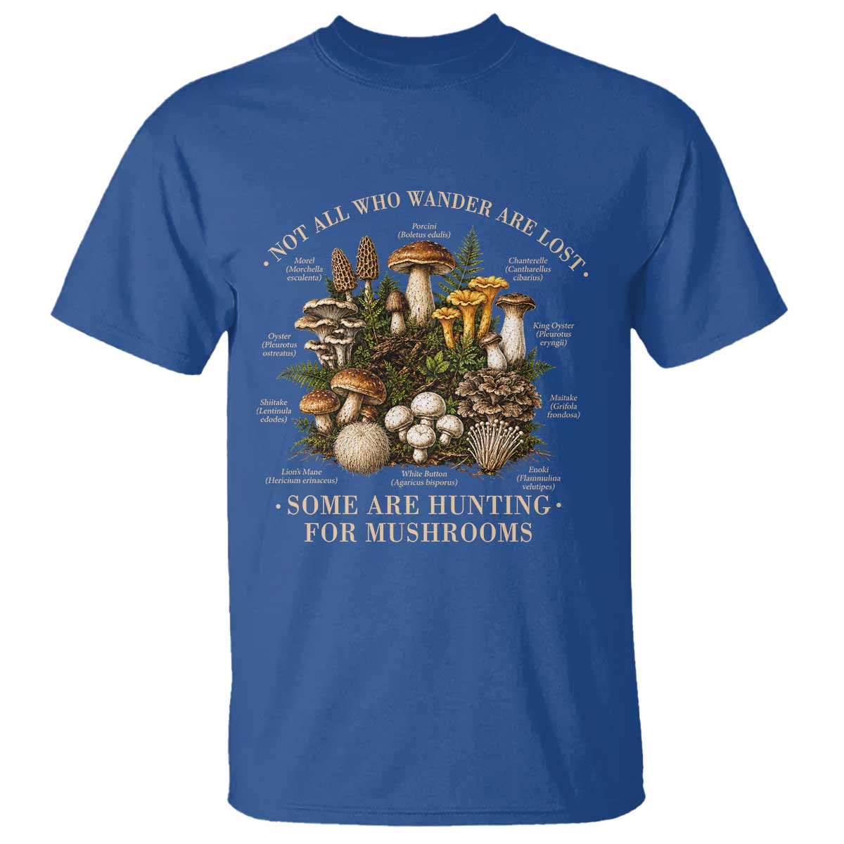 Mushroom Lovers T Shirt Not All Who Wander Are Lost Some Are Hunting For Mushrooms Vintage Botanical Graphic