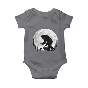 Bigfoot Mushroom Hunter Baby Onesie Vintage Sasquatch Art Mystical Nature Lover Retro Full Moon