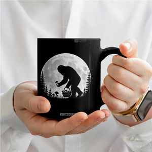 Bigfoot Mushroom Hunter Coffee Mug Vintage Sasquatch Art Mystical Nature Lover Retro Full Moon
