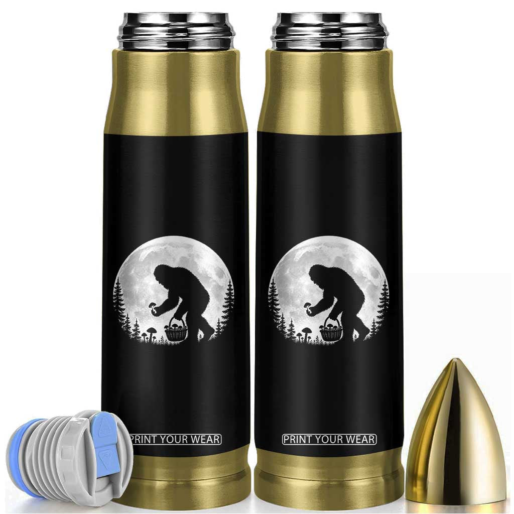 Bigfoot Mushroom Hunter Bullet Tumbler Vintage Sasquatch Art Mystical Nature Lover Retro Full Moon