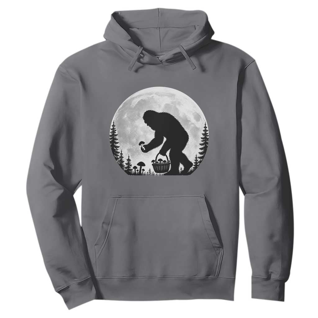 Bigfoot Mushroom Hunter Hoodie Vintage Sasquatch Art Mystical Nature Lover Retro Full Moon