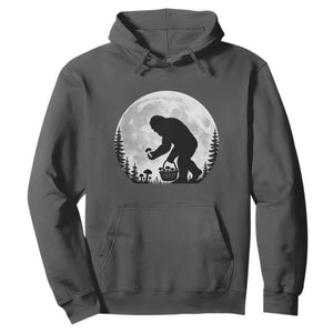 Bigfoot Mushroom Hunter Hoodie Vintage Sasquatch Art Mystical Nature Lover Retro Full Moon