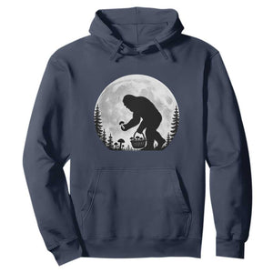 Bigfoot Mushroom Hunter Hoodie Vintage Sasquatch Art Mystical Nature Lover Retro Full Moon