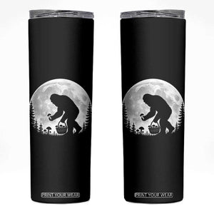 Bigfoot Mushroom Hunter Skinny Tumbler Vintage Sasquatch Art Mystical Nature Lover Retro Full Moon