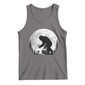 Bigfoot Mushroom Hunter Tank Top Vintage Sasquatch Art Mystical Nature Lover Retro Full Moon