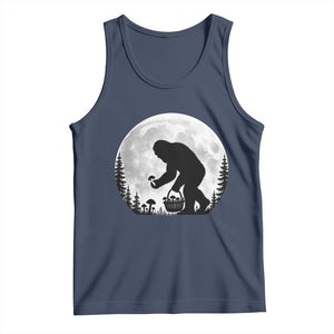 Bigfoot Mushroom Hunter Tank Top Vintage Sasquatch Art Mystical Nature Lover Retro Full Moon