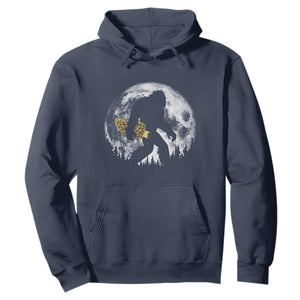 Bigfoot with Morel Mushroom Hoodie Sasquatch Fungi Full Moon Silhouette Graphic