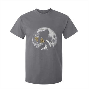 Bigfoot with Morel Mushroom T Shirt For Kid Sasquatch Fungi Full Moon Silhouette Graphic