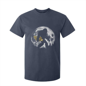 Bigfoot with Morel Mushroom T Shirt For Kid Sasquatch Fungi Full Moon Silhouette Graphic