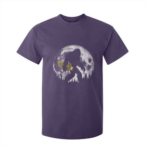 Bigfoot with Morel Mushroom T Shirt For Kid Sasquatch Fungi Full Moon Silhouette Graphic