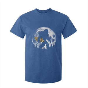 Bigfoot with Morel Mushroom T Shirt For Kid Sasquatch Fungi Full Moon Silhouette Graphic