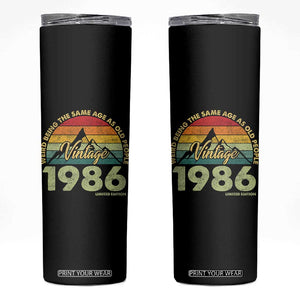 40th Birthday Skinny Tumbler Vintage 1986 Weird Being the Same Age as Old People 40 Year Old Gift