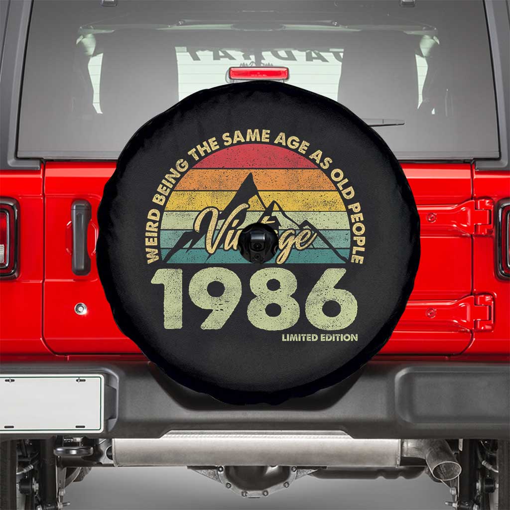 40th Birthday Spare Tire Cover Vintage 1986 Weird Being the Same Age as Old People 40 Year Old Gift