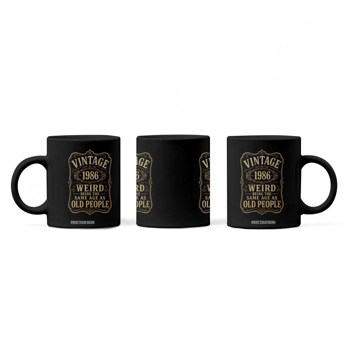40th Birthday Coffee Mug Vintage 40yr 1986 40 Year Old Gift Weird Being the Same Age as Old People