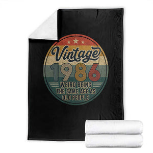 Vintage 1986 40th Birthday Throw Blanket 40 Year Old Gift Weird Being the Same Age as Old People
