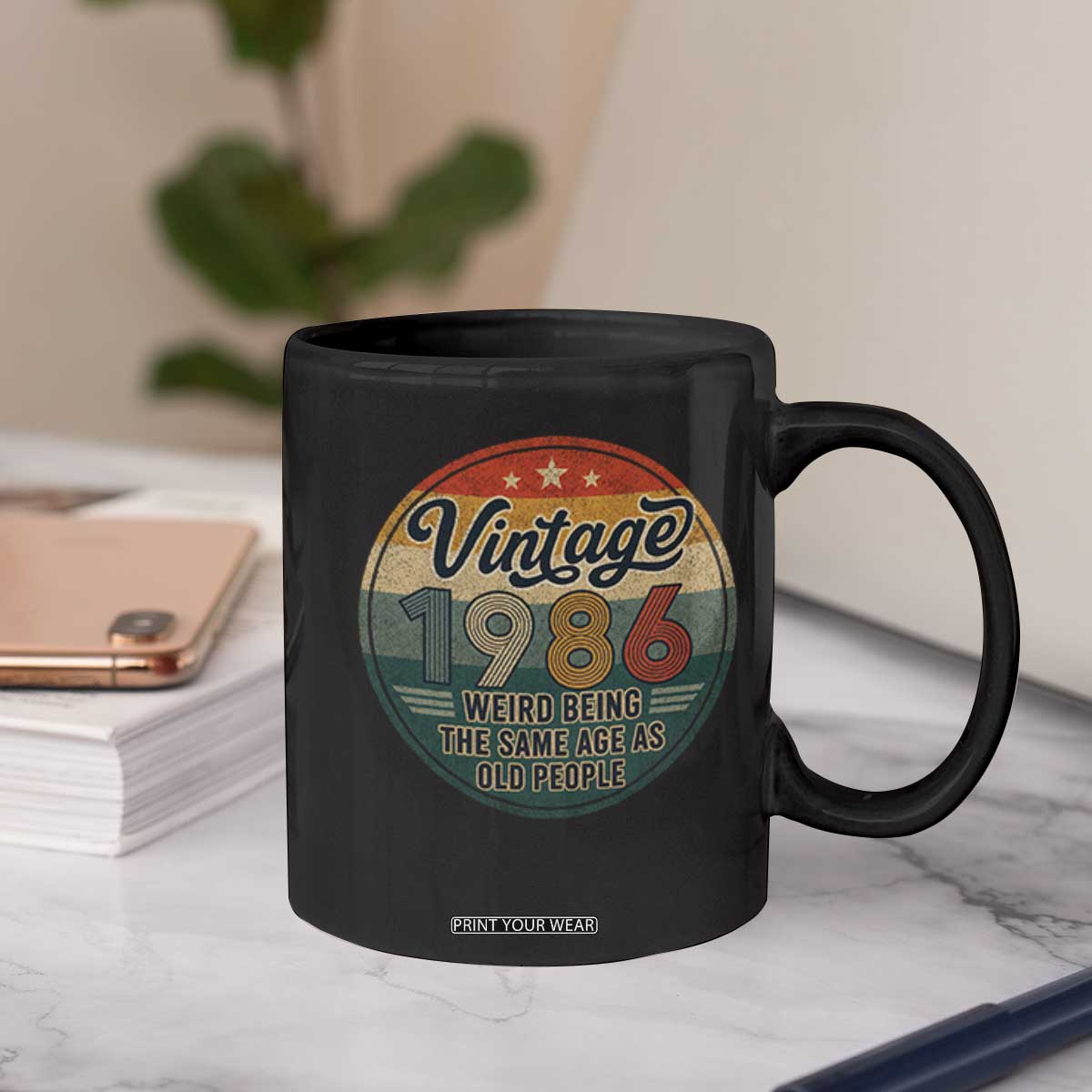 Vintage 1986 40th Birthday Coffee Mug 40 Year Old Gift Weird Being the Same Age as Old People