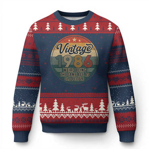 Vintage 1986 40th Birthday Ugly Christmas Sweater 40 Year Old Gift Weird Being the Same Age as Old People