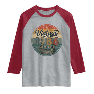 Vintage 1986 40th Birthday Raglan Shirt 40 Year Old Gift Weird Being the Same Age as Old People