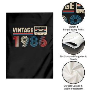 Vintage 1986 40th Birthday Gifts Garden Flag 40 Year Old Favors