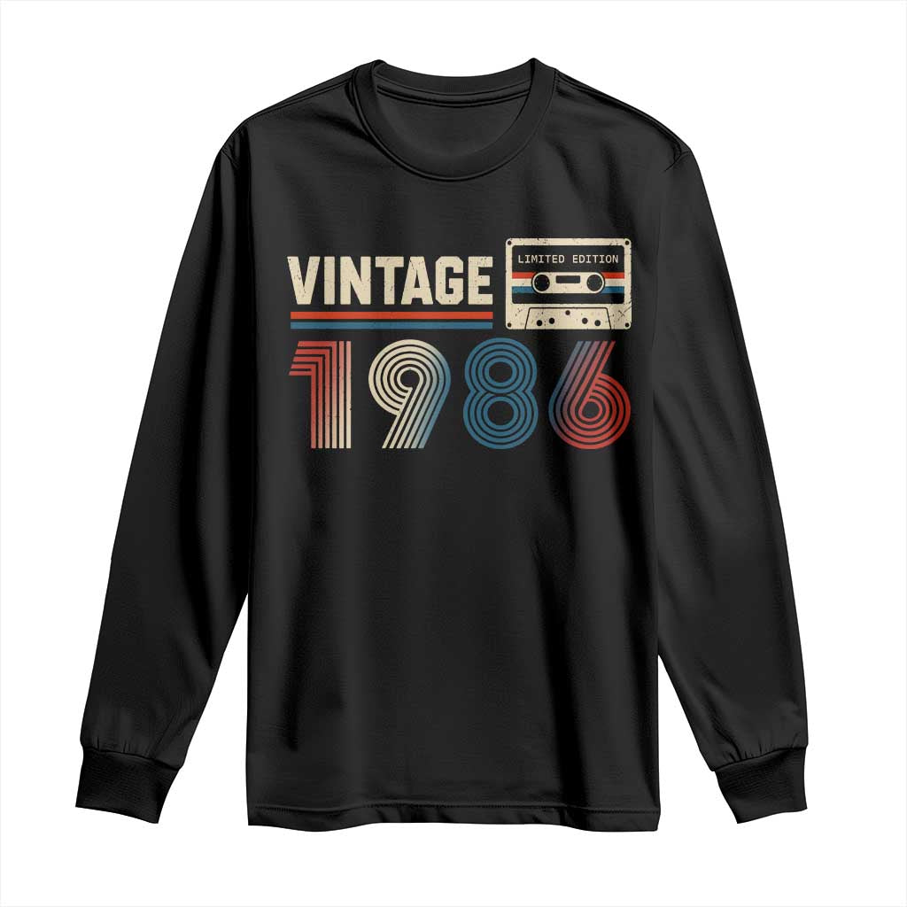 Vintage 1986 40th Birthday Gifts Long Sleeve Shirt 40 Year Old Favors TS10 Black Print Your Wear