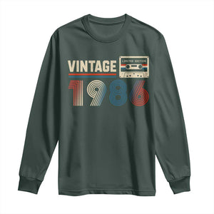 Vintage 1986 40th Birthday Gifts Long Sleeve Shirt 40 Year Old Favors