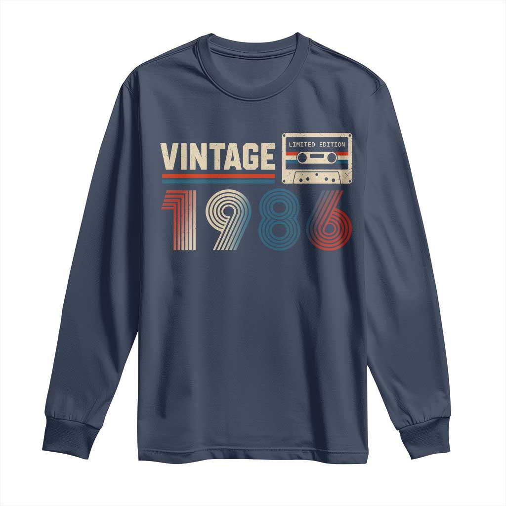 Vintage 1986 40th Birthday Gifts Long Sleeve Shirt 40 Year Old Favors