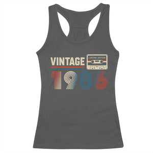 Vintage 1986 40th Birthday Gifts Racerback Tank Top 40 Year Old Favors