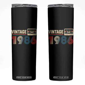 Vintage 1986 40th Birthday Gifts Skinny Tumbler 40 Year Old Favors