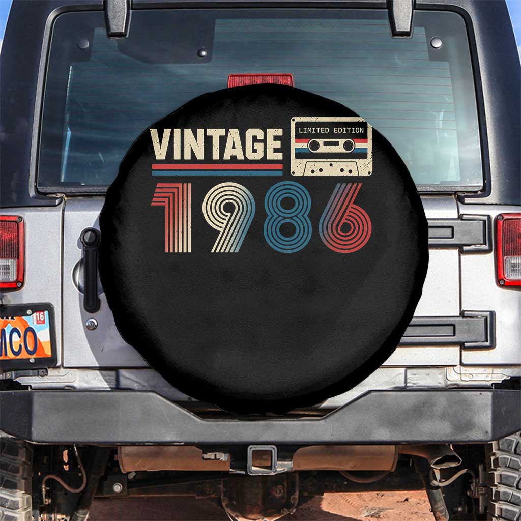 Vintage 1986 40th Birthday Gifts Spare Tire Cover 40 Year Old Favors TS10 No hole Black Print Your Wear