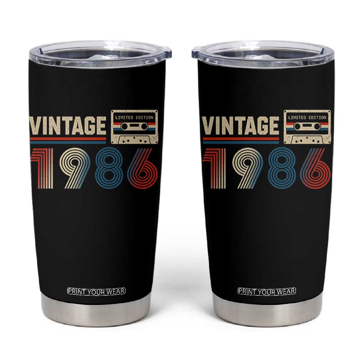 Vintage 1986 40th Birthday Gifts Tumbler Cup 40 Year Old Favors TS10 Black Print Your Wear