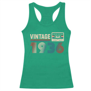 Vintage 1936 90th Birthday Gifts Racerback Tank Top 90 Year Old Favors