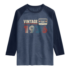 Vintage 1936 90th Birthday Gifts Raglan Shirt 90 Year Old Favors