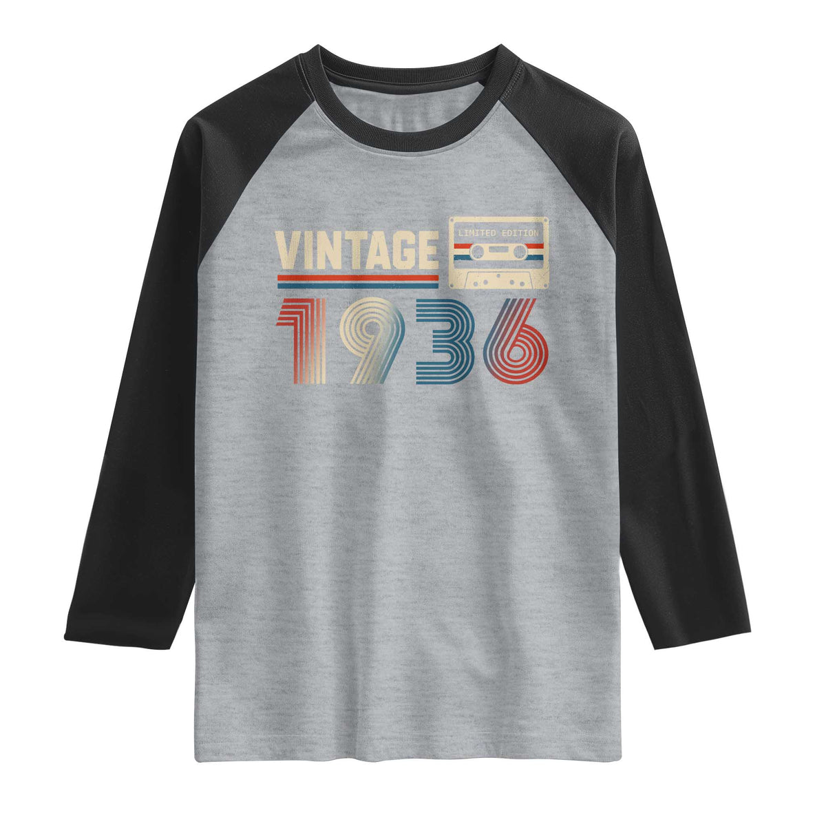 Vintage 1936 90th Birthday Gifts Raglan Shirt 90 Year Old Favors