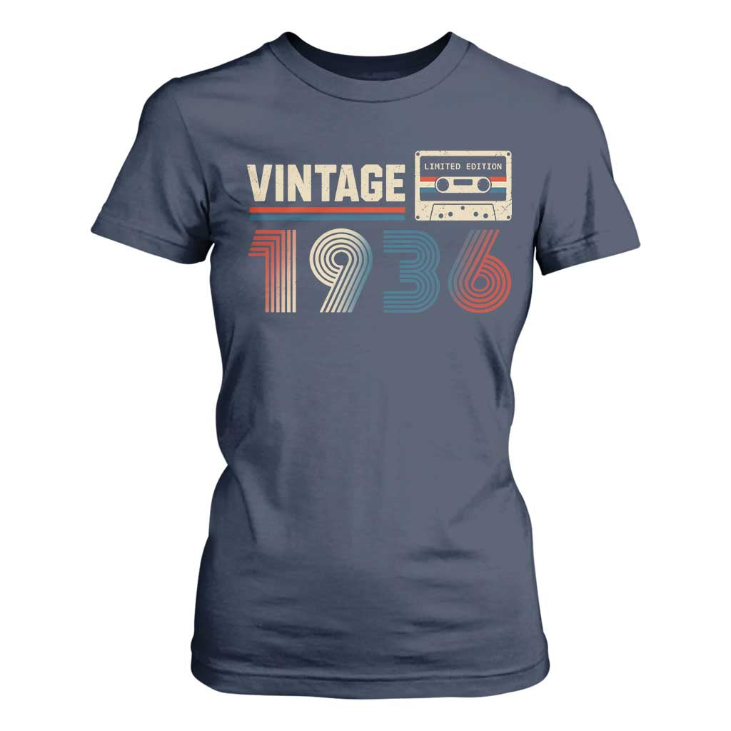 Vintage 1936 90th Birthday Gifts T Shirt For Women 90 Year Old Favors