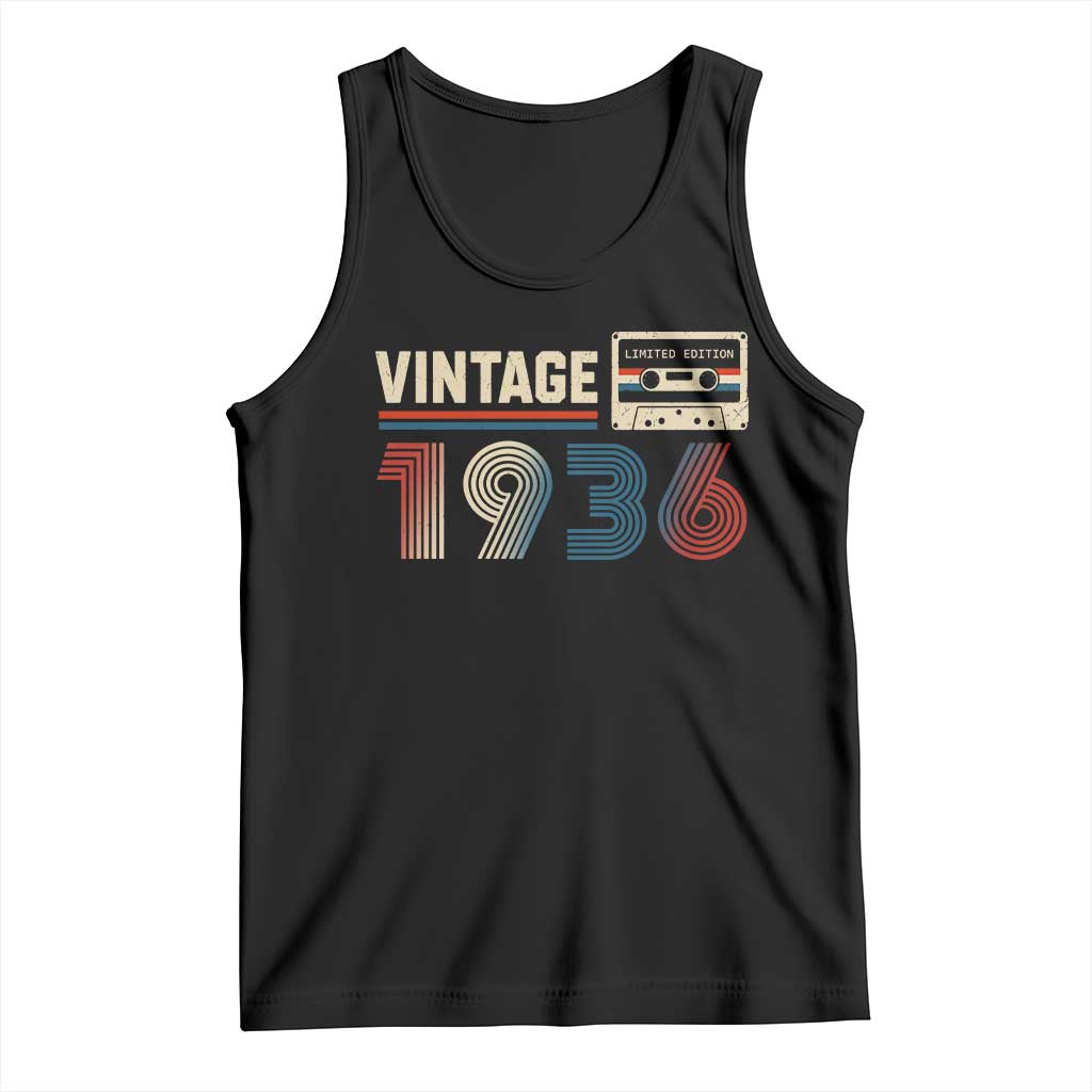 Vintage 1936 90th Birthday Gifts Tank Top 90 Year Old Favors TS10 Black Print Your Wear