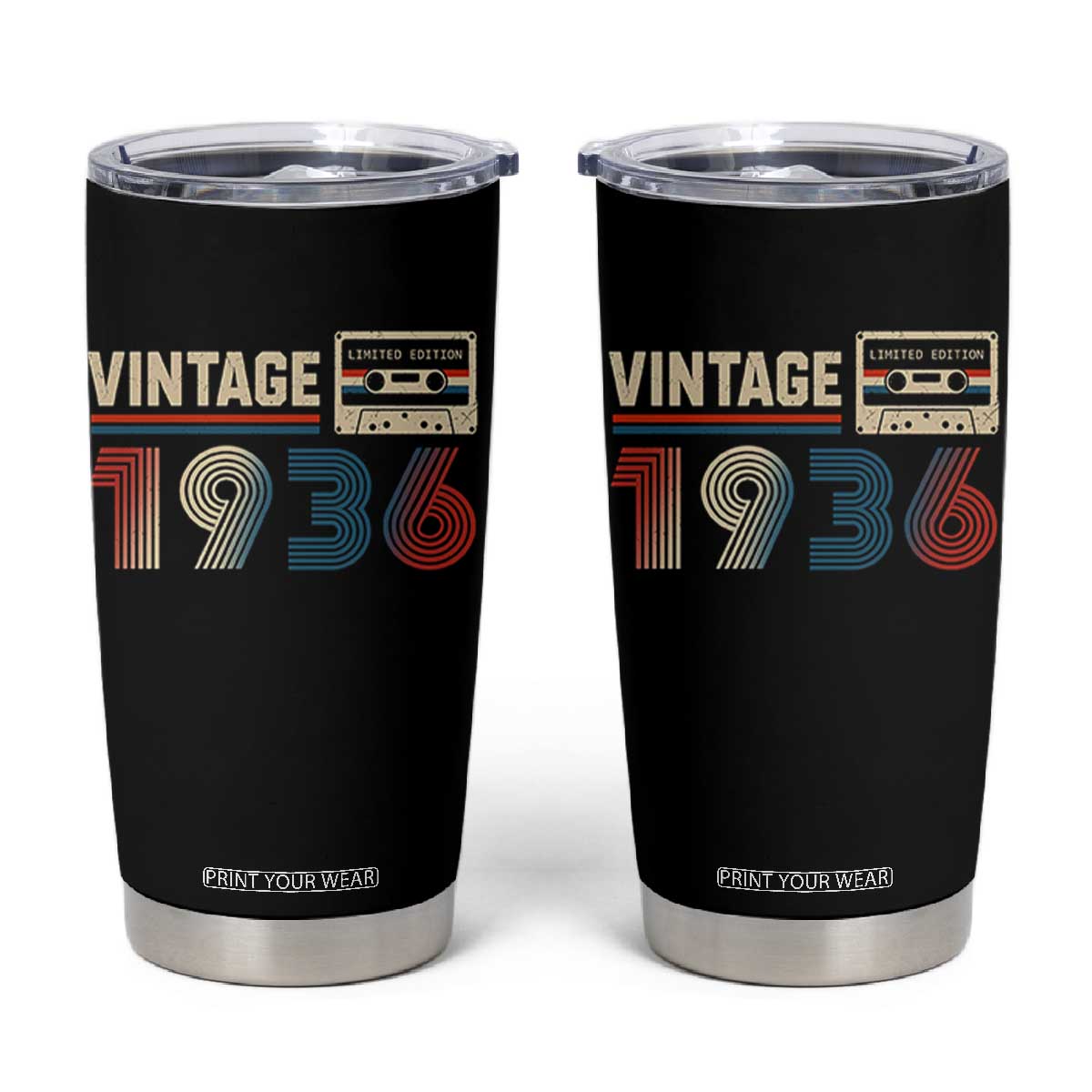 Vintage 1936 90th Birthday Gifts Tumbler Cup 90 Year Old Favors TS10 Black Print Your Wear