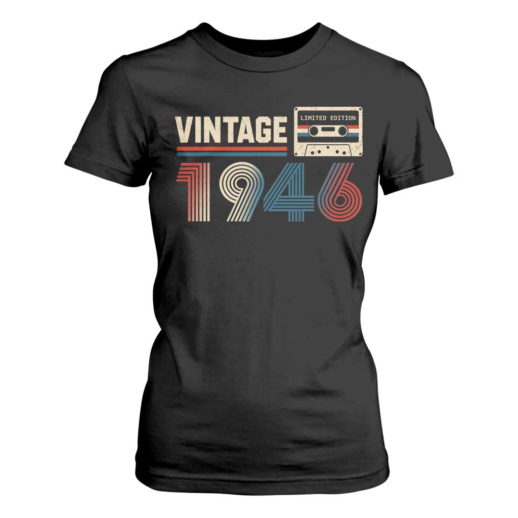 Vintage 1946 80th Birthday Gifts T Shirt For Women 80 Year Old Favors