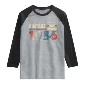 Vintage 1956 70th Birthday Gifts Raglan Shirt 70 Year Old Favors