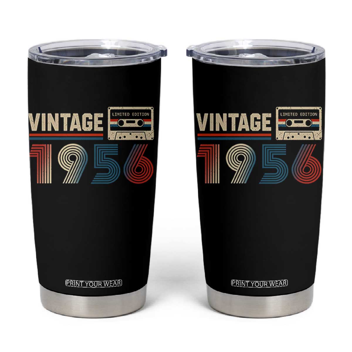 Vintage 1956 70th Birthday Gifts Tumbler Cup 70 Year Old Favors TS10 Black Print Your Wear