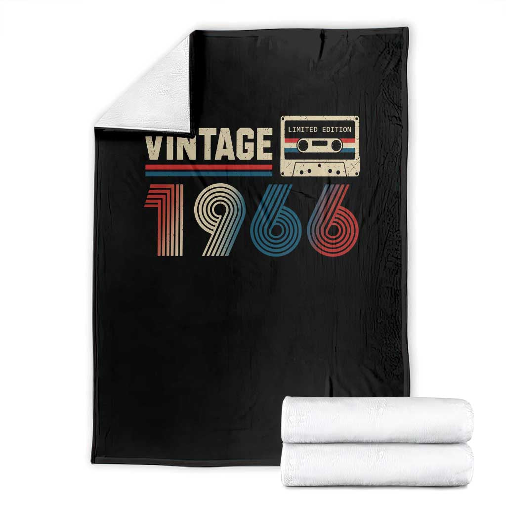 Vintage 1966 60th Birthday Gifts Throw Blanket 60 Year Old Favors TS10 Black Print Your Wear