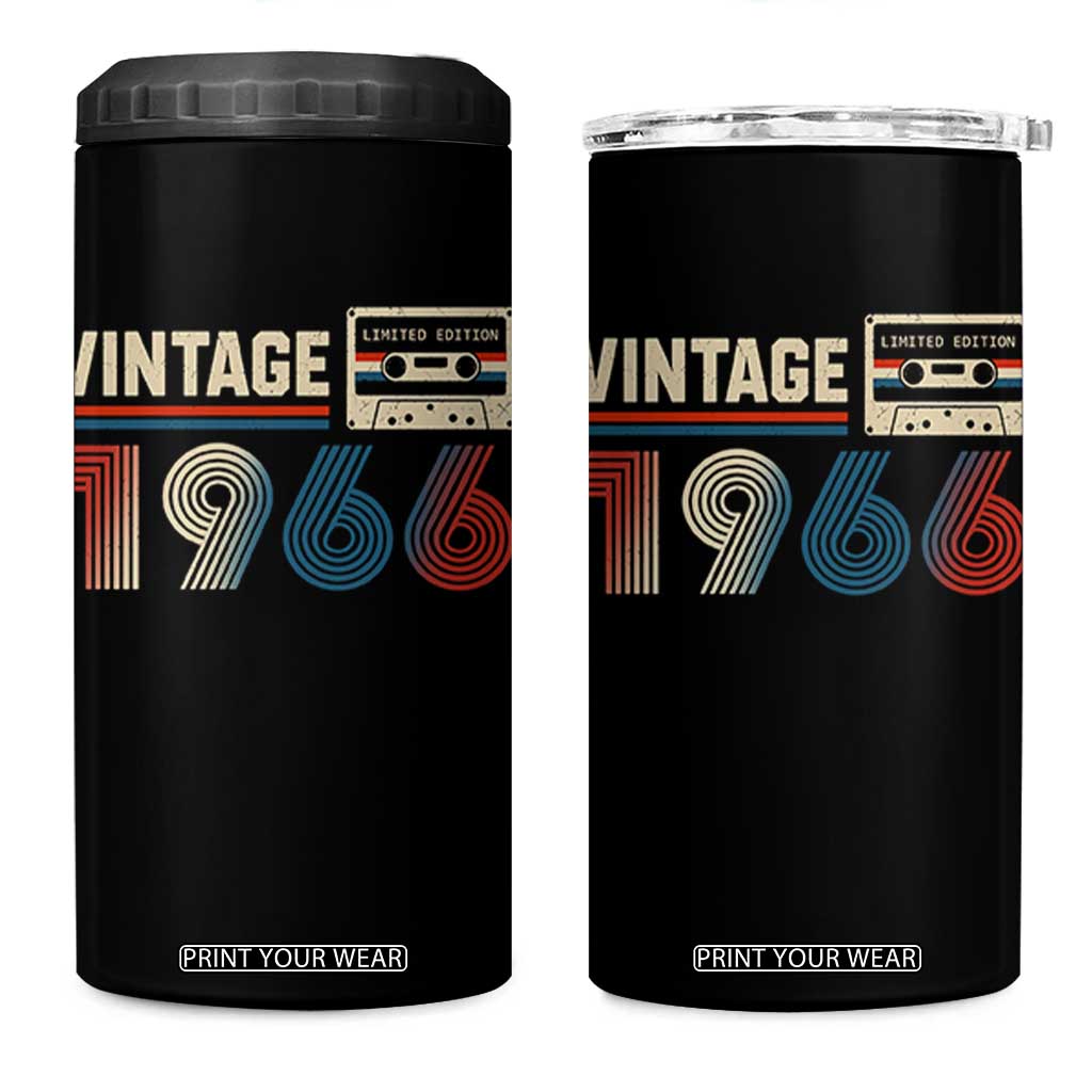 Vintage 1966 60th Birthday Gifts 4 in 1 Can Cooler Tumbler 60 Year Old Favors