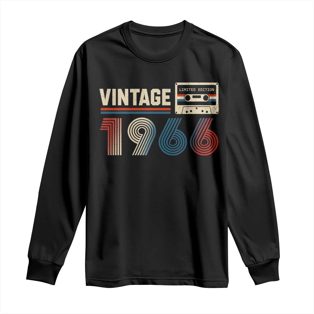 Vintage 1966 60th Birthday Gifts Long Sleeve Shirt 60 Year Old Favors TS10 Black Print Your Wear