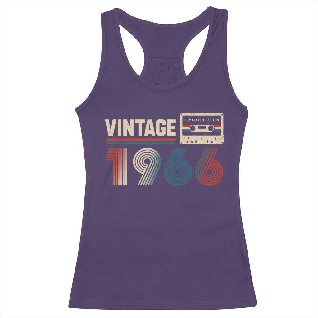 Vintage 1966 60th Birthday Gifts Racerback Tank Top 60 Year Old Favors