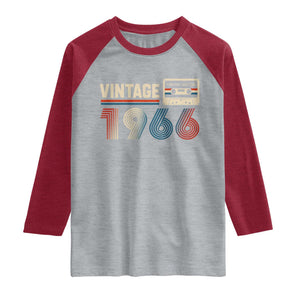 Vintage 1966 60th Birthday Gifts Raglan Shirt 60 Year Old Favors