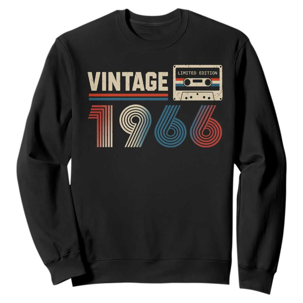 Vintage 1966 60th Birthday Gifts Sweatshirt 60 Year Old Favors TS10 Black Print Your Wear