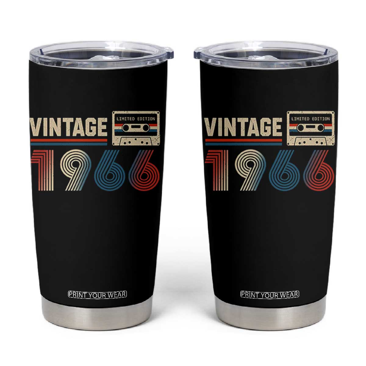 Vintage 1966 60th Birthday Gifts Tumbler Cup 60 Year Old Favors TS10 Black Print Your Wear