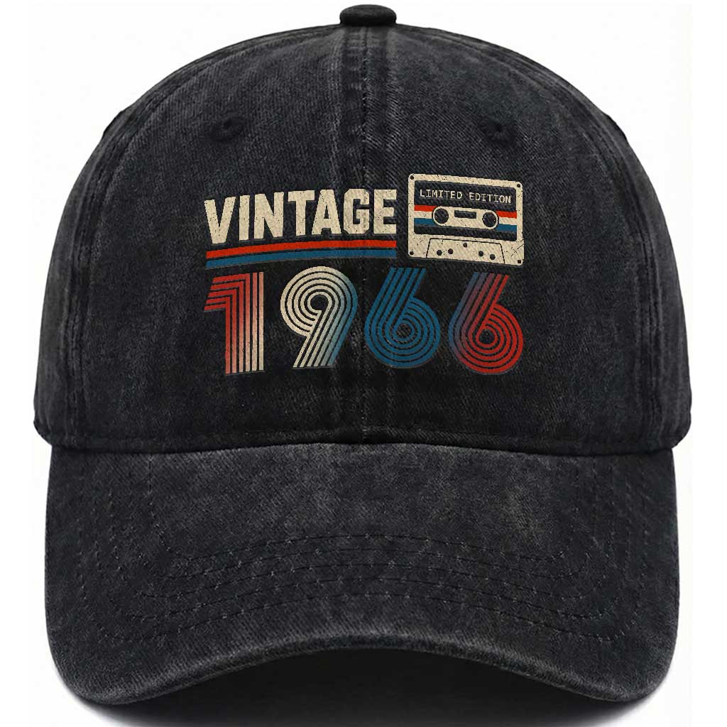 Vintage 1966 60th Birthday Gifts Washed Cotton Baseball Cap 60 Year Old Favors TS10 Print Your Wear