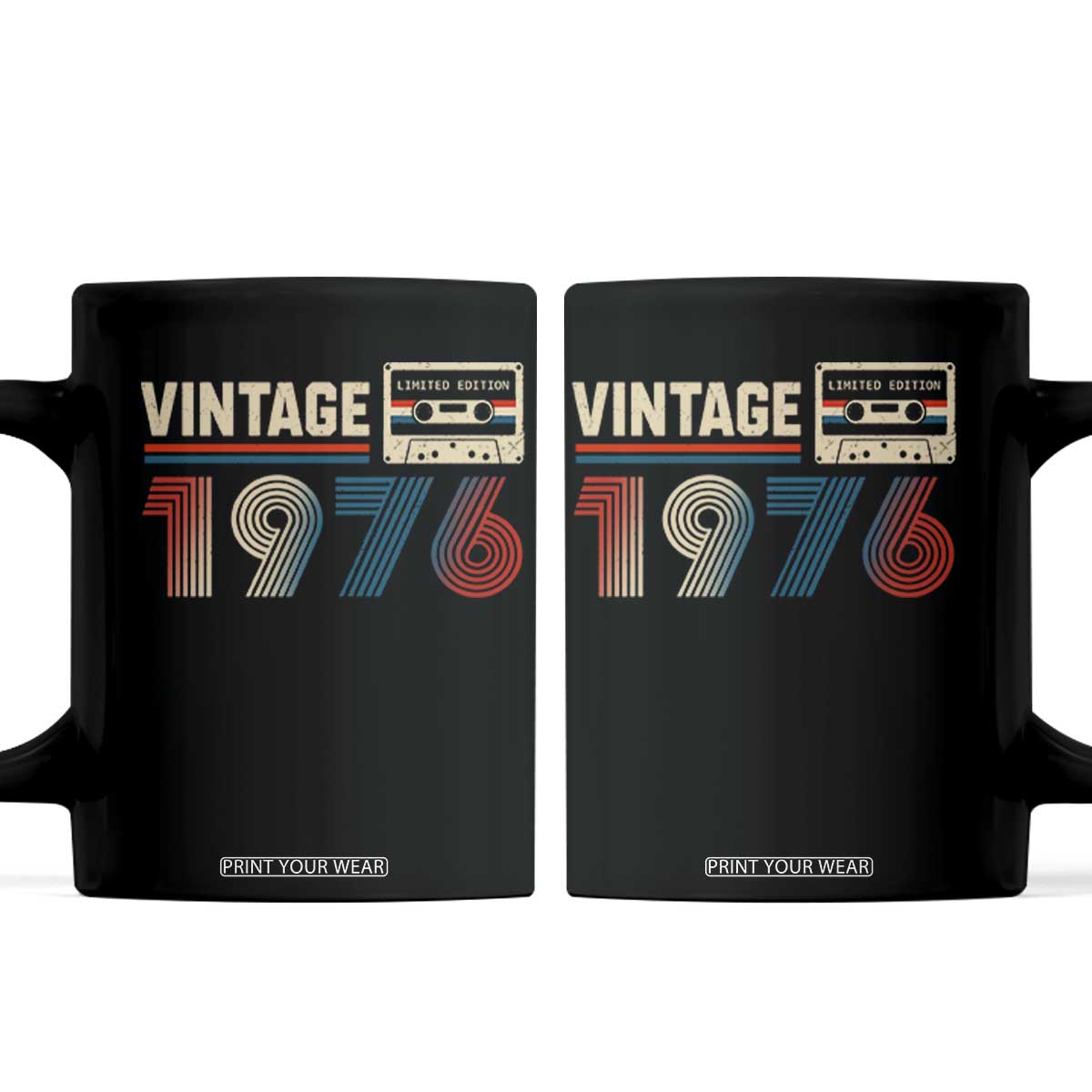 Vintage 1976 50th Birthday Gifts Coffee Mug 50 Year Old Favors TS10 Black Print Your Wear