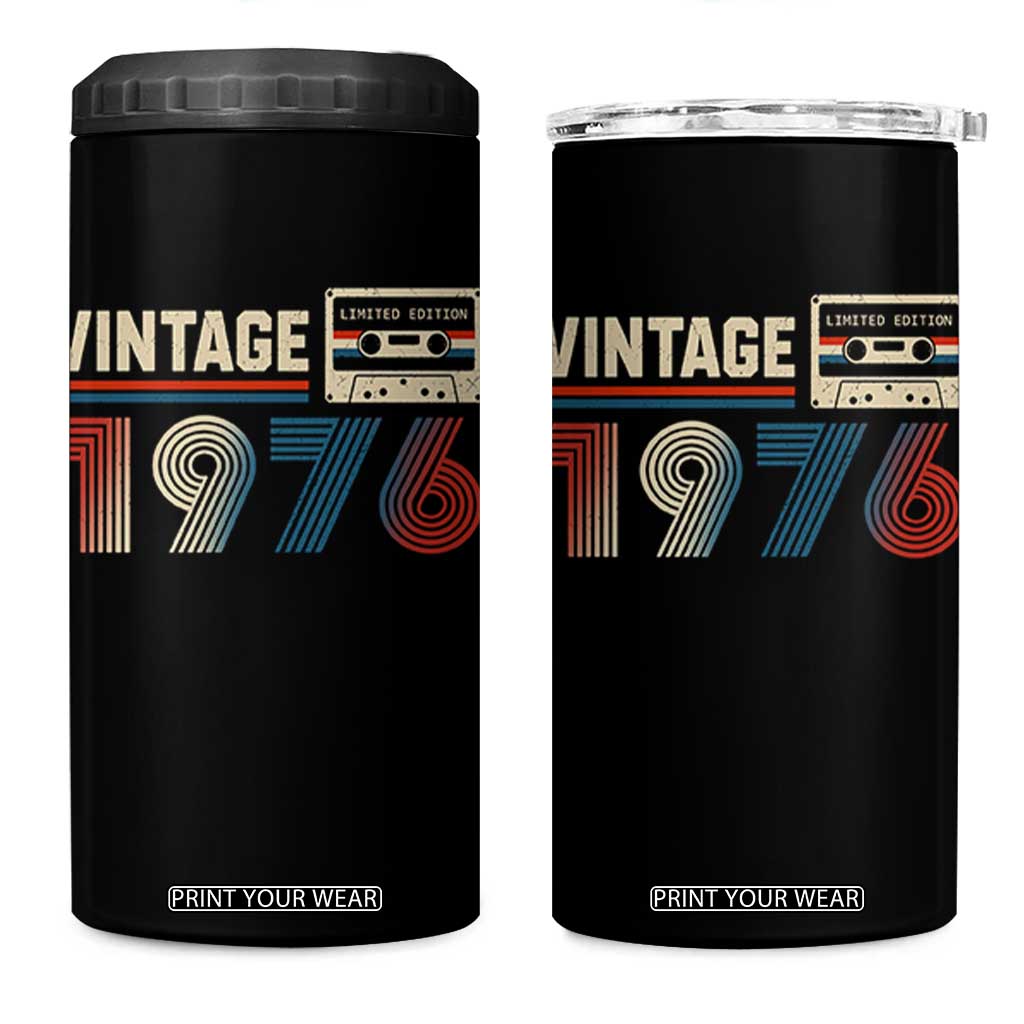 Vintage 1976 50th Birthday Gifts 4 in 1 Can Cooler Tumbler 50 Year Old Favors